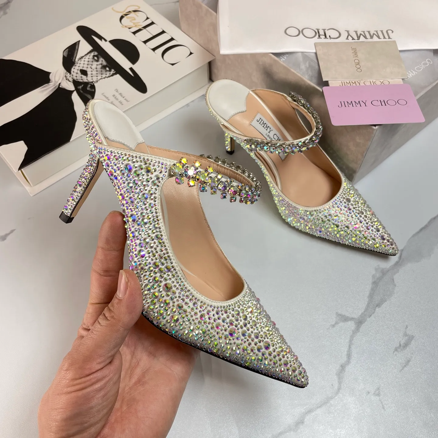 👟👟Ex-factory price 680👟👟 Jimmy Choo BING 65 diamond high heels 35-40 (41 42 43 customized)
